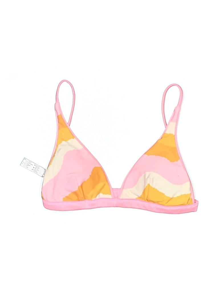 Pre-owned Maaji Swimsuit Top Pink Plunge Neckline Swimwear