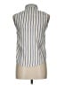 Japna 100% Viscose Stripes Silver Sleeveless Button-Down Shirt Size L - photo 2