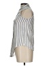 Japna 100% Viscose Stripes Silver Sleeveless Button-Down Shirt Size L - photo 5