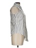 Japna 100% Viscose Stripes Silver Sleeveless Button-Down Shirt Size L - photo 4
