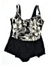 Longitude Paisley Black One Piece Swimsuit Size 24W - photo 1