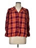 Cato Plaid Orange 3/4 Sleeve Button-Down Shirt Size L - photo 1