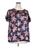 Lane Bryant 100% Polyester Blue Short Sleeve Blouse Size 20 - photo 1