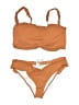 Unbranded Solid Orange Two Piece Swimsuit Size M - photo 1