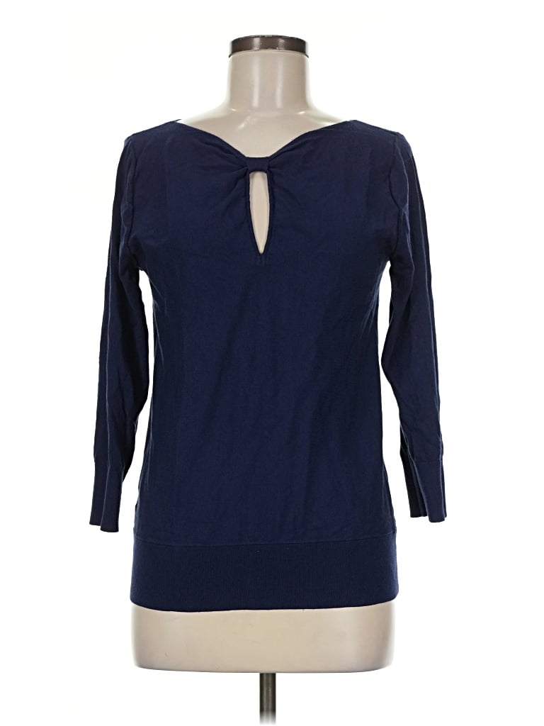 Pre-owned Halogen 3/4 Sleeve T-shirt In Blue