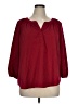 Willi Smith 100% Polyester Burgundy 3/4 Sleeve Blouse Size XL - photo 1