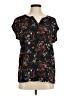 Papermoon Floral Black Short Sleeve Blouse Size M - photo 1