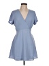 Lush Solid Blue Casual Dress Size L - photo 1