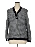 Karen Scott 100% Cotton Houndstooth Black Pullover Sweater Size XL - photo 1