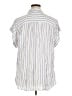 Ann Taylor LOFT 100% Rayon Stripes Blue Short Sleeve Button-Down Shirt Size XL - photo 2