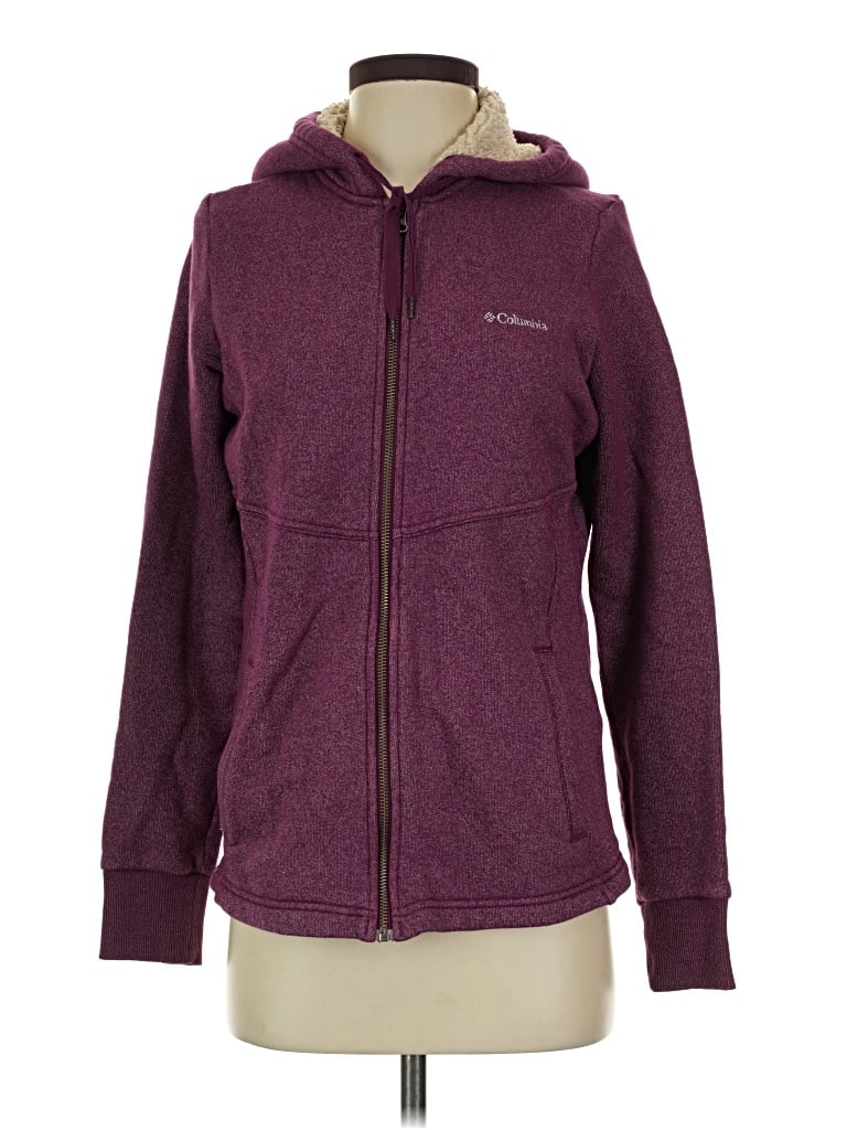 Pre-owned Columbia Zip Up Hoodie In Purple