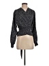 DG 100% Polyester Polka Dots Black Long Sleeve Blouse Size S - photo 1