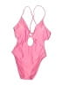 Shade & Shore Solid Pink One Piece Swimsuit Size 16 - photo 1