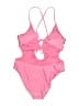 Shade & Shore Solid Pink One Piece Swimsuit Size 16 - photo 2