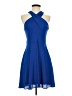 Express 100% Polyester Solid Blue Cocktail Dress Size 4 - photo 1