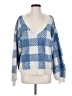 VICI Checkered-gingham Blue Pullover Sweater Size S - photo 1
