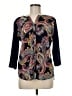 Van Heusen 100% Polyester Paisley Black 3/4 Sleeve Blouse Size M - photo 1