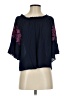 Bobi BLACK Blue 3/4 Sleeve Blouse Size S (estimated) - photo 1
