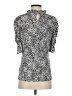 CeCe Animal Print Silver 3/4 Sleeve Blouse Size S - photo 2