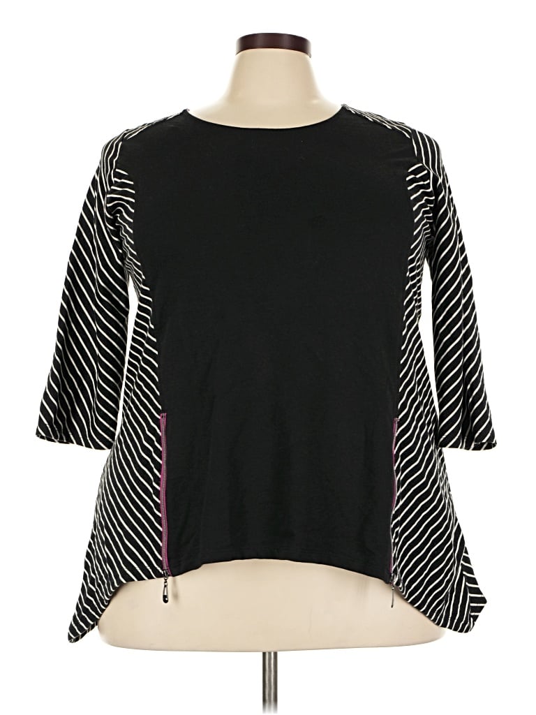 Pre-owned Avenue 3/4 Sleeve T-shirt In Black