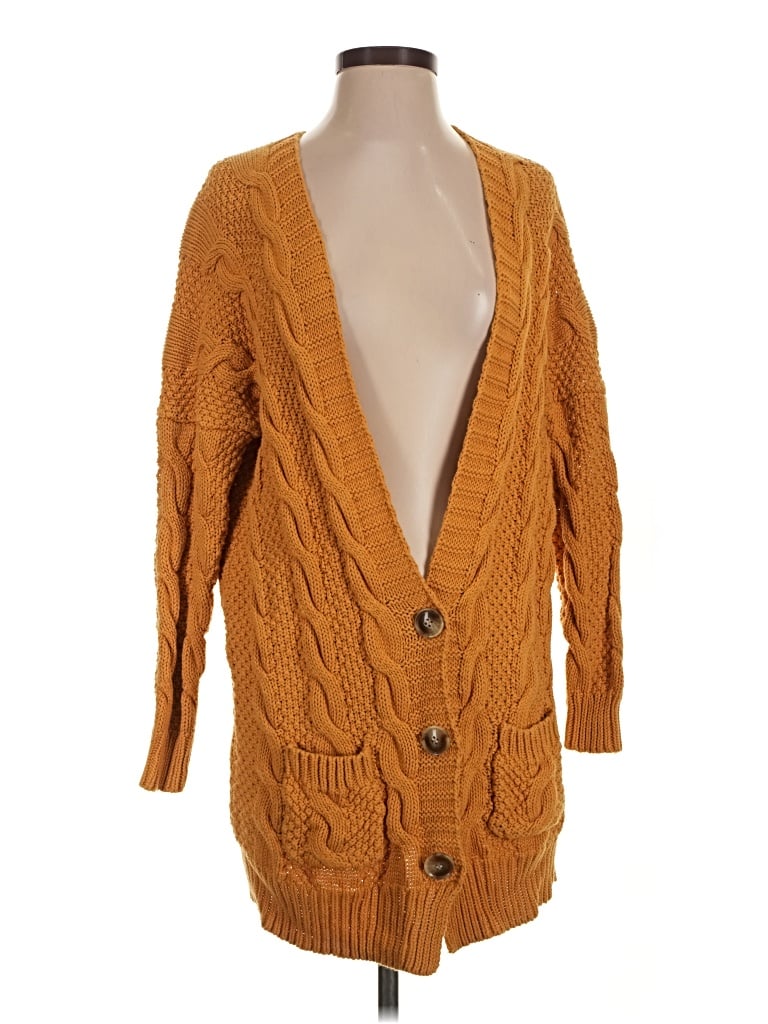 Pre-owned Agnes & Dora Cardigan Sweater In Orange