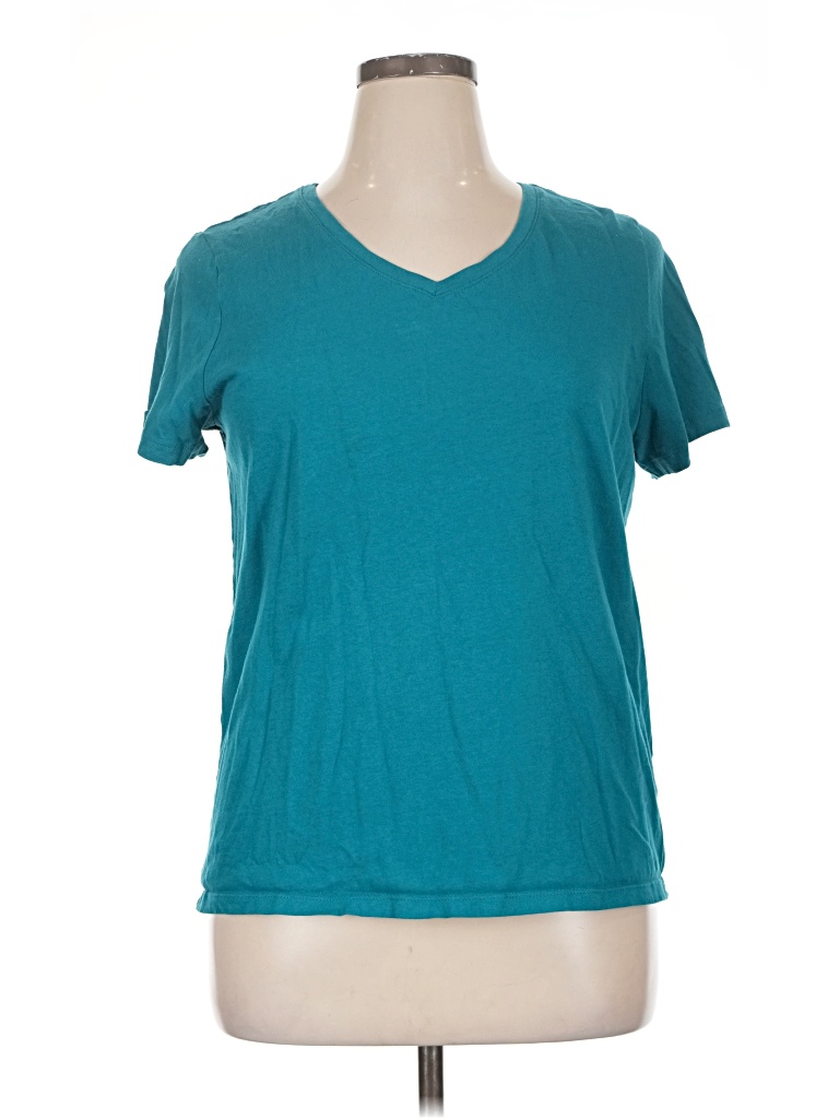 Pre-owned Time And Tru Short Sleeve T-shirt In Teal