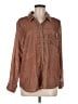 Splendid Brown Long Sleeve Button-Down Shirt Size M - photo 1