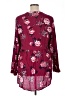Torrid Floral Burgundy Long Sleeve Blouse Size 1X Plus (1) - photo 2