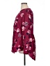 Torrid Floral Burgundy Long Sleeve Blouse Size 1X Plus (1) - photo 5