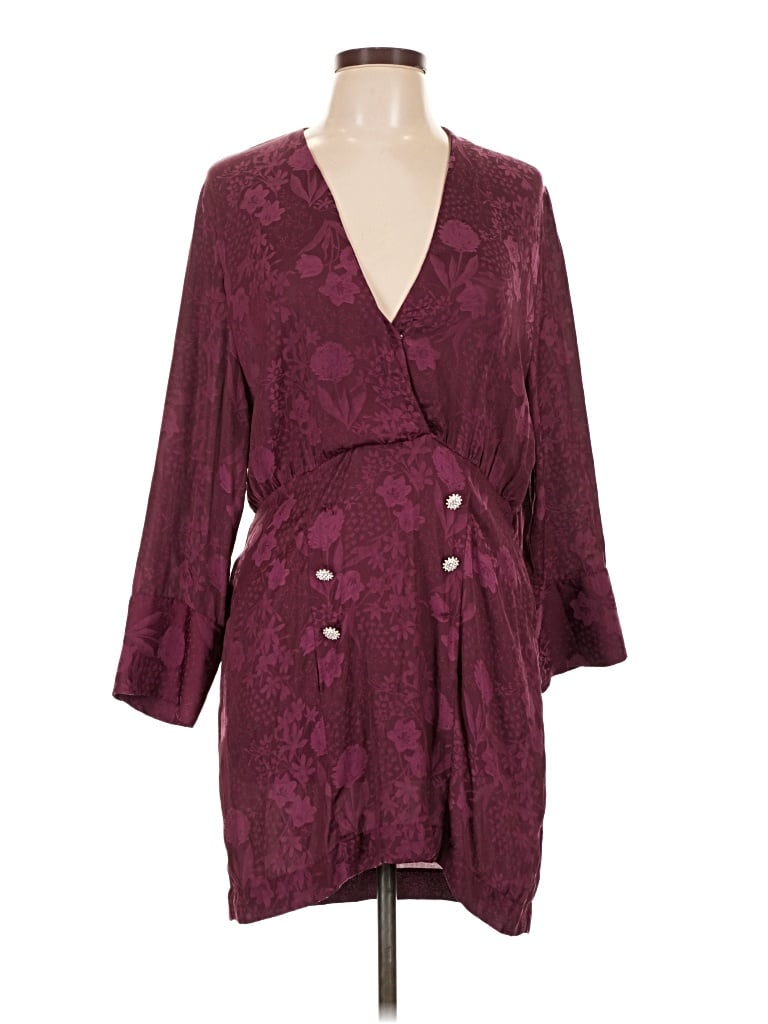 Pre-owned Zara Casual Dress In Burgundy