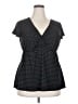 George Polka Dots Black Short Sleeve Blouse Size 18 - photo 1