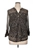 Cocomo Chevron-herringbone Silver 3/4 Sleeve Blouse Size XL (petite) - photo 1