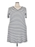 Amaryllis Stripes White Casual Dress Size 3X - photo 1