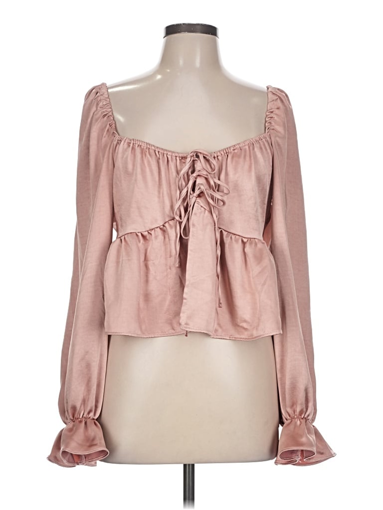 Pre-owned Topshop Long Sleeve Blouse In Pink