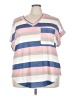 Shein Stripes Pink Short Sleeve T-Shirt Size 22 - photo 1