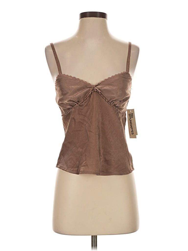 No Boundaries Sleeveless Blouse In Brown