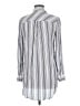 Express 100% Rayon Stripes Ivory Long Sleeve Button-Down Shirt Size M - photo 2