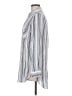 Express 100% Rayon Stripes Ivory Long Sleeve Button-Down Shirt Size M - photo 5