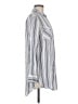 Express 100% Rayon Stripes Ivory Long Sleeve Button-Down Shirt Size M - photo 4