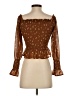 Heart & Hips 100% Polyester Brown Long Sleeve Blouse Size S - photo 2
