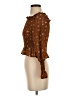 Heart & Hips 100% Polyester Brown Long Sleeve Blouse Size S - photo 5
