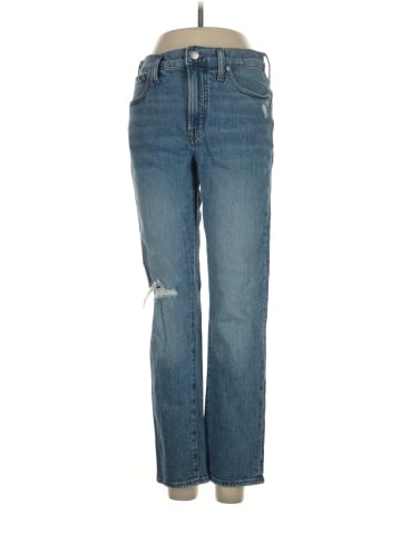 Madewell The Mid-Rise Perfect Vintage Jean in Ainsdale Wash: Knee-Rip Edition (view 1)