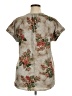 Tacera Floral Gray Short Sleeve Blouse Size XL - photo 2