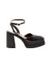 Free People 100% Leather Black Heels Size EU 37 - photo 1