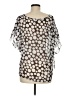 NY Invasion 100% Polyester Silver Short Sleeve Blouse One size - photo 2