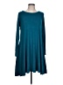 Assorted Brands Solid Teal Casual Dress Size L - photo 1
