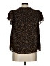 1.State 100% Polyester Animal Print Brown Short Sleeve Blouse Size L - photo 2