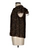 1.State 100% Polyester Animal Print Brown Short Sleeve Blouse Size L - photo 5