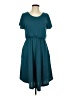 Assorted Brands Solid Teal Casual Dress Size L - photo 1