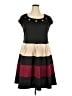 Karin Stevens Color Block Black Casual Dress Size 2X - photo 1